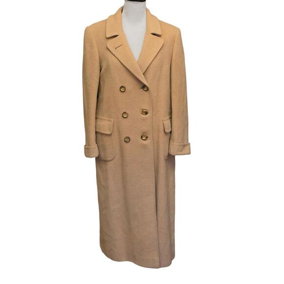 ​Vintage Merin New England Classics 100% Camel Hair Double-Breasted Coat Sz M/L - Picture 1 of 8